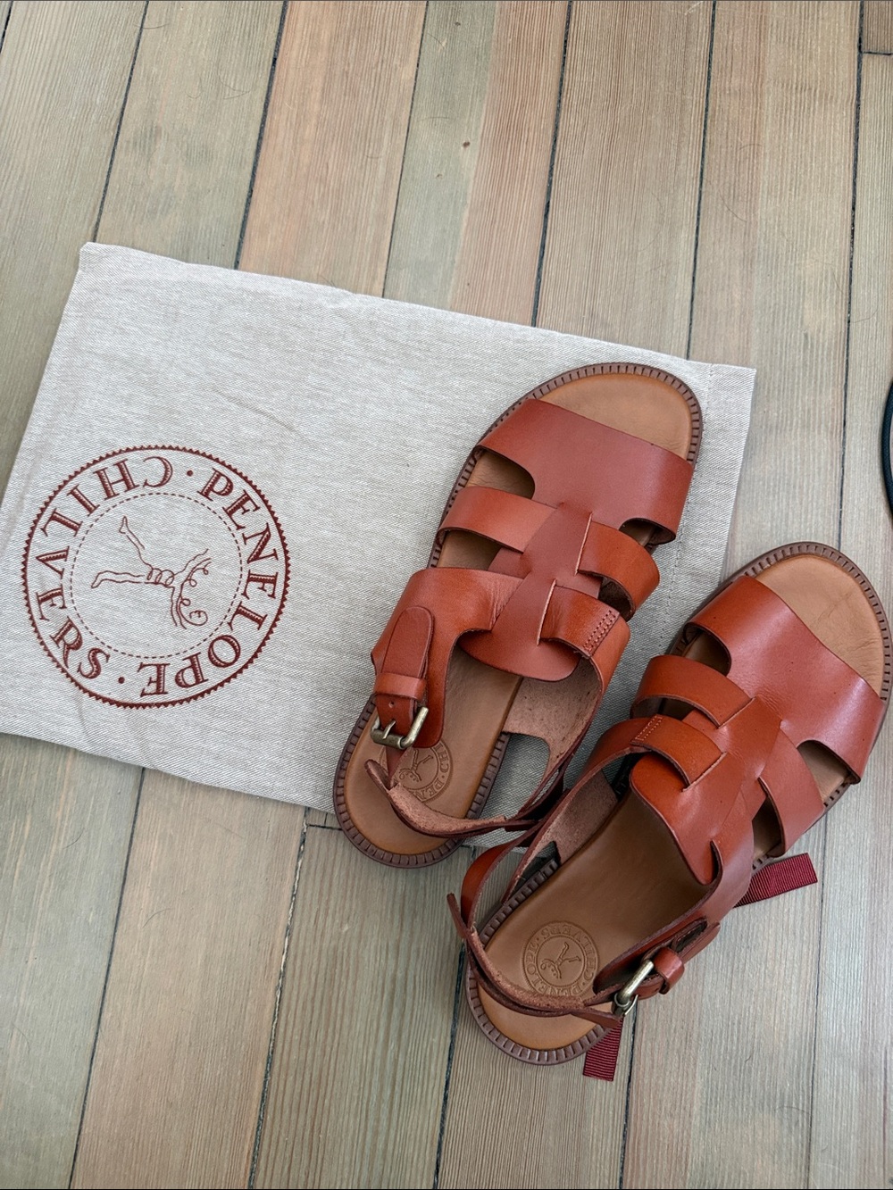 Penelope Chilvers Women’s Tan Leather Strappy Sandals